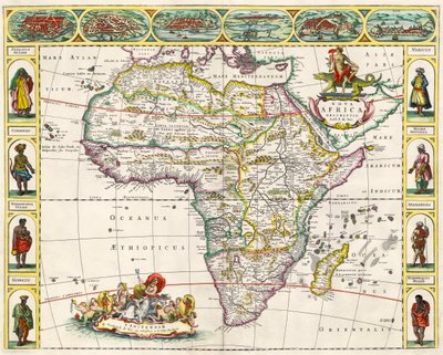 Map of Africa, from Nova Africa Descriptio, published in Amsterdam by Dutch cartographer Frederik de Wit by Dutch School